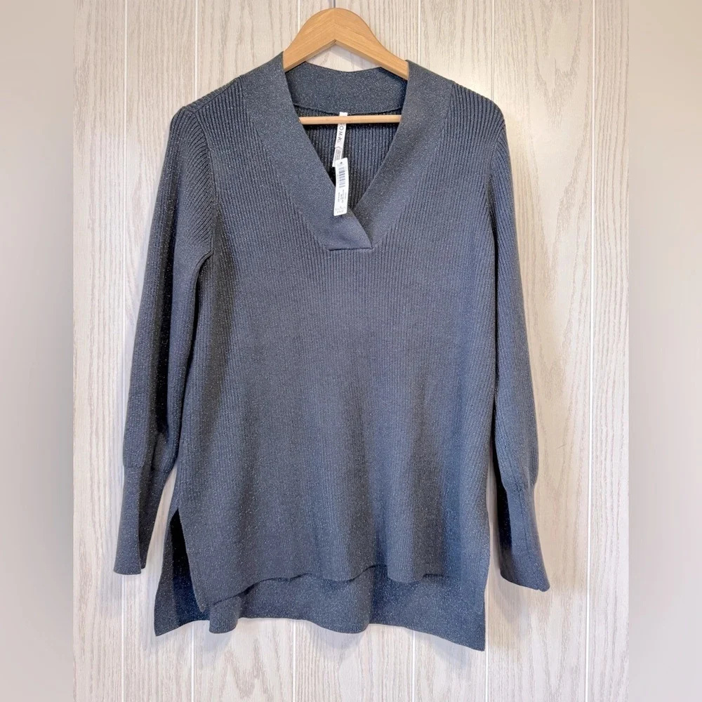 Soma Recycled Yarn Lurex Sweater Obsidian Gray Size M NWT